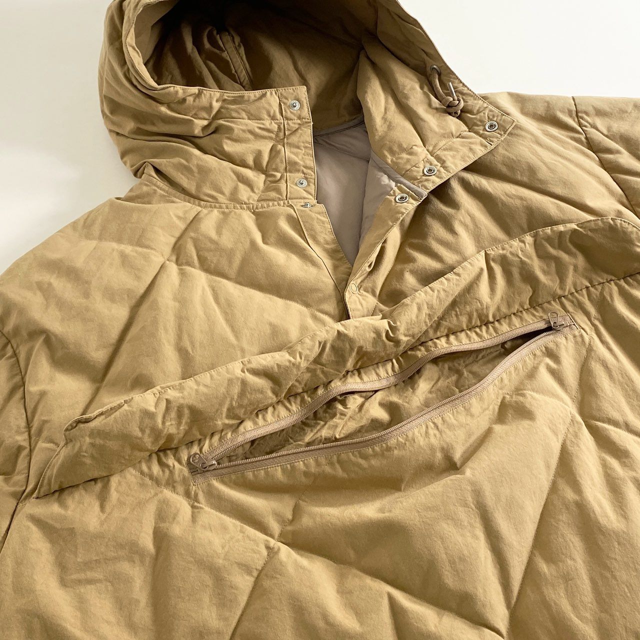 87i1 定価¥81,400 KAPTAIN SUNSHINE キャプテンサンシャイン Down Field Anorak ダウンフィールド アノラックコート KS6FCO07 38 ベージュ キルティング