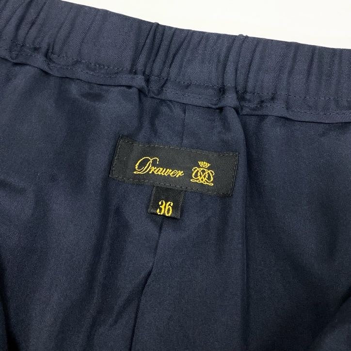 80g23 Drawer ドゥロワー レーヨンドロストパンツ スラックスパンツ イージーパンツ シルク レディース 女性用 6514-236-1077 36 ブラック