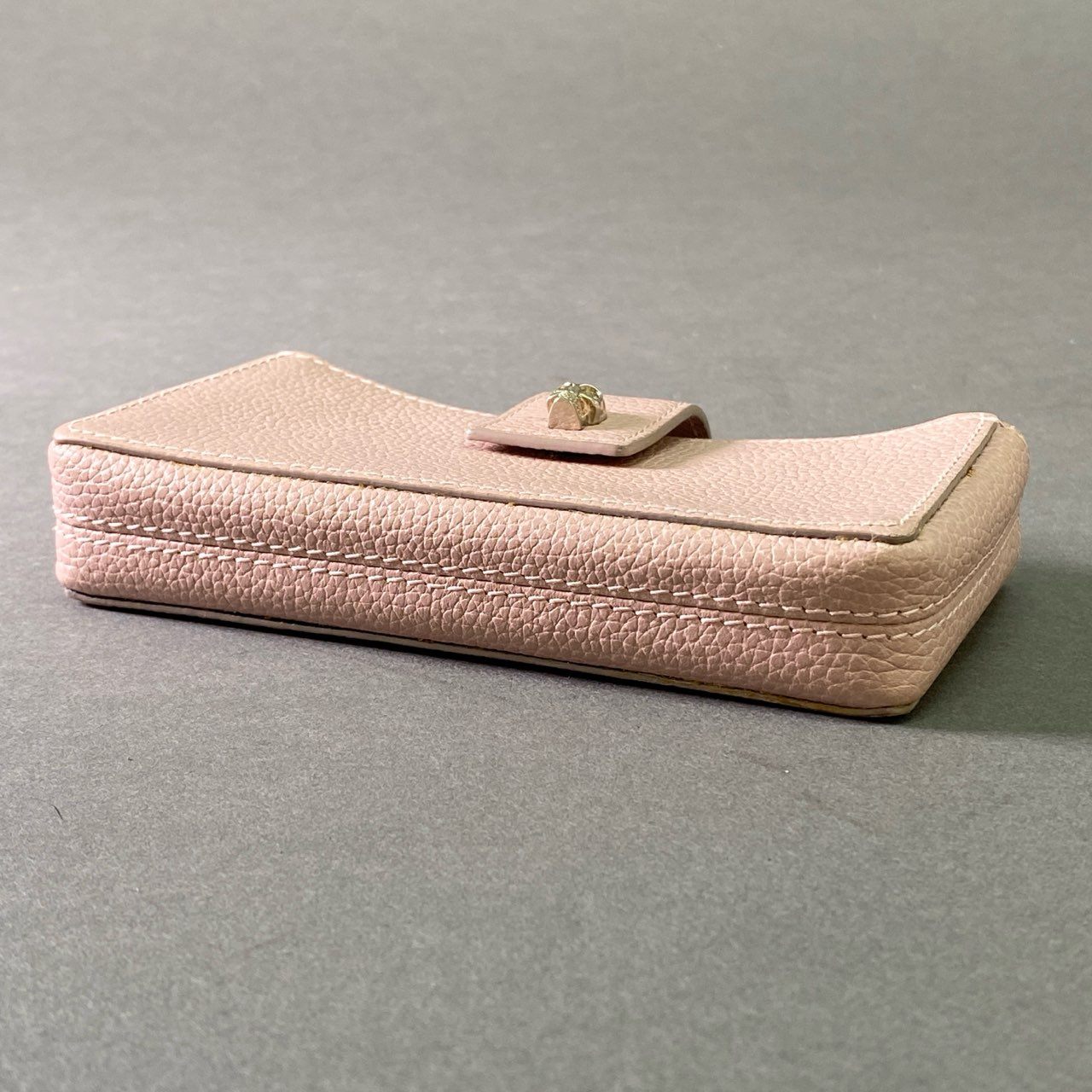 l12 Alexander McQueen アレキサンダー マックイーン スカルボタン コインカードケース ピンク レザー 財布 ウォレット イタリア製