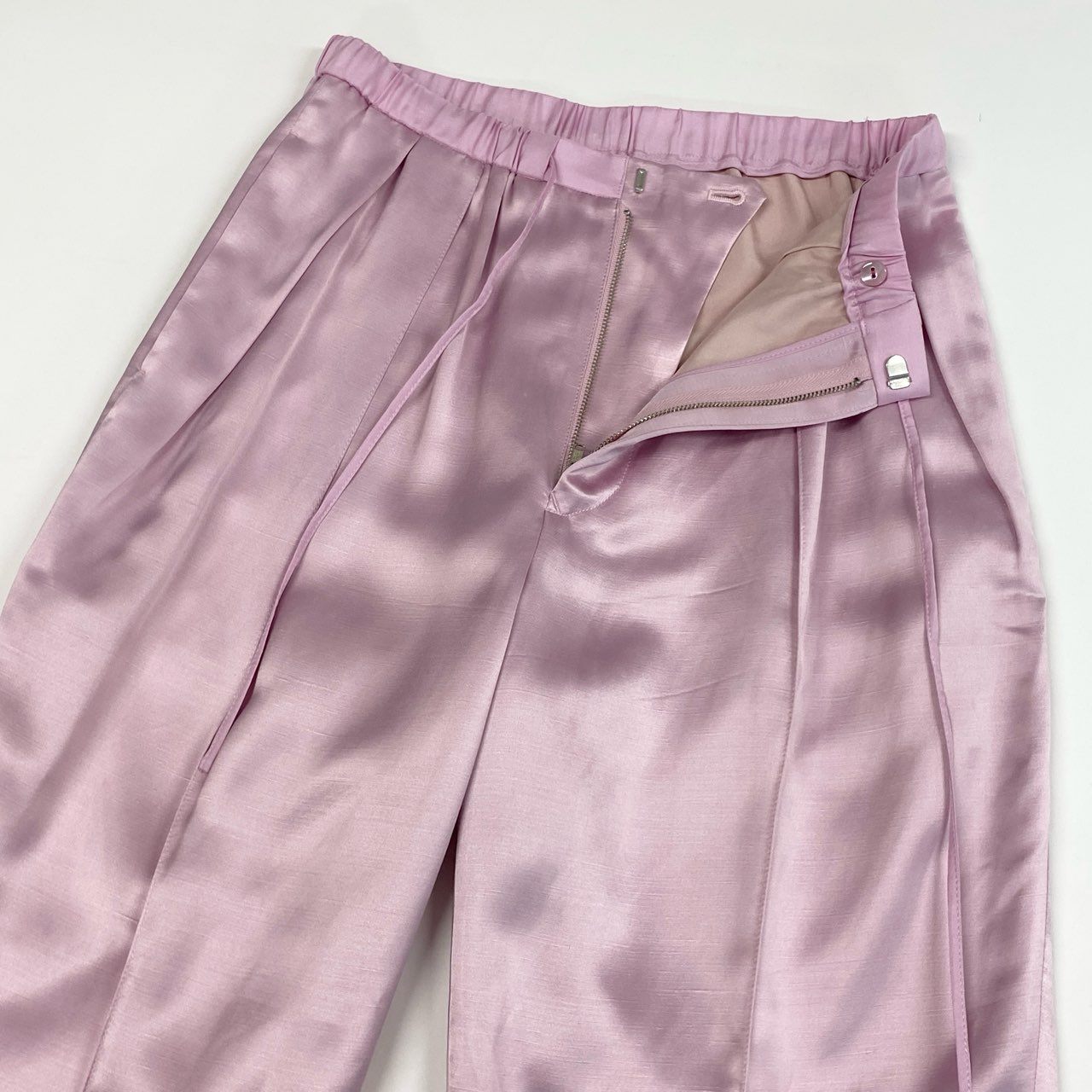 77j28 Drawer ドゥロワー レーヨンドロストパンツ スラックスパンツ シルク 6514-236-1077 36サイズ ピンク レディースu02t