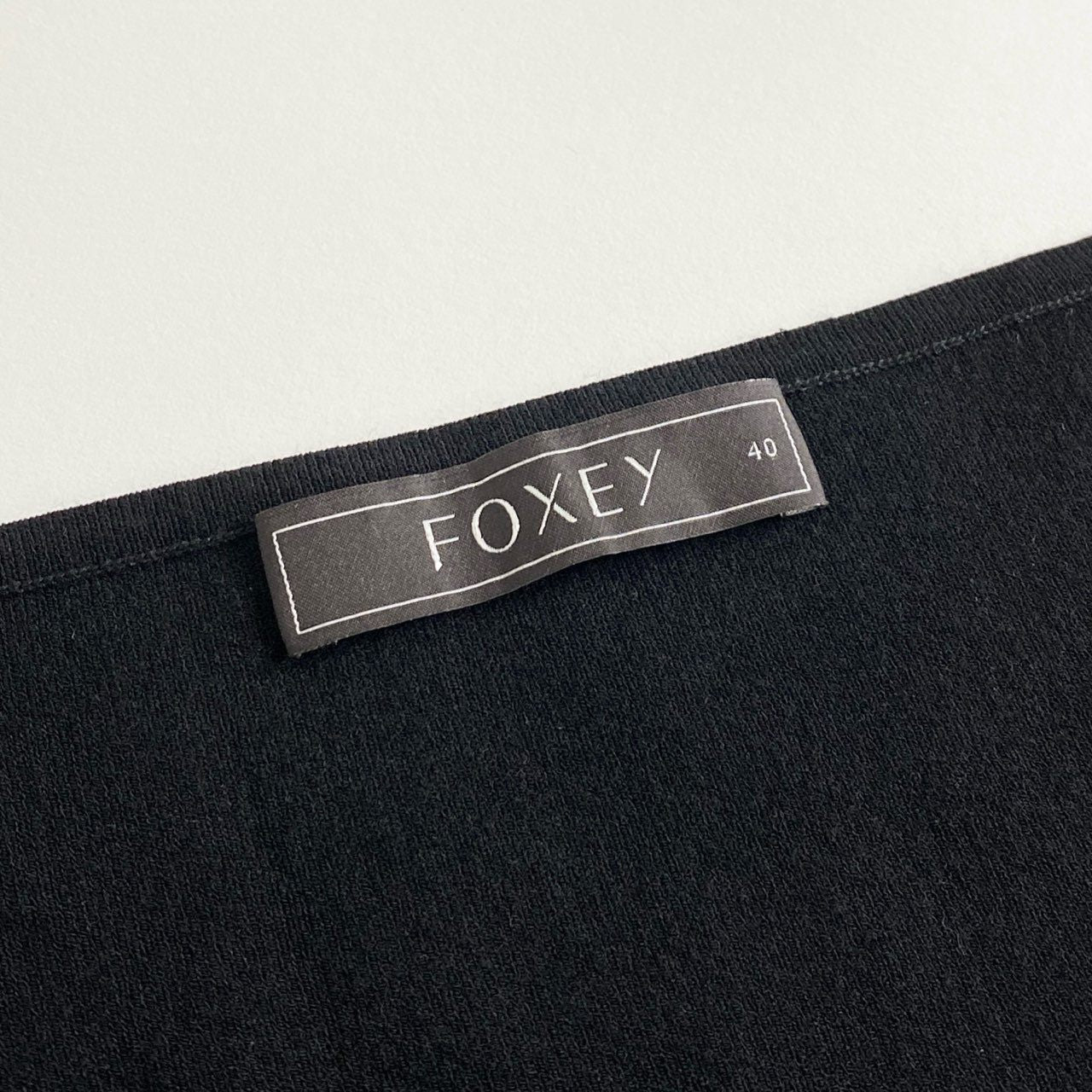 27d14 FOXEY フォクシー レーヨンブランド ノースリーブニット 春夏ニット タンクトップ 40 ブラック レディース