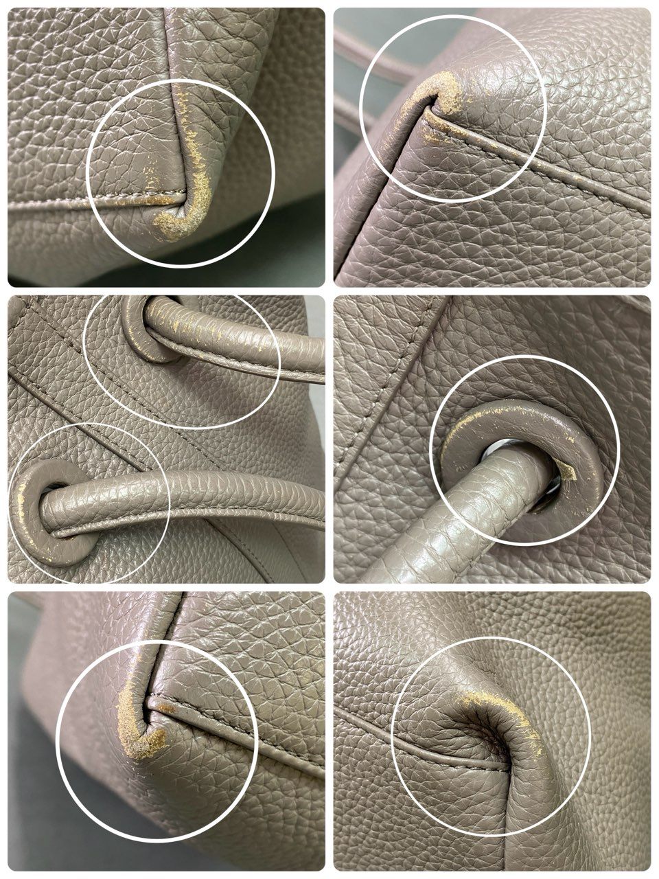 Fc6 VASIC ヴァジック Bond Mini 巾着バッグ グレー レザー Hand Bag ハンドバッグ ショルダー カバン