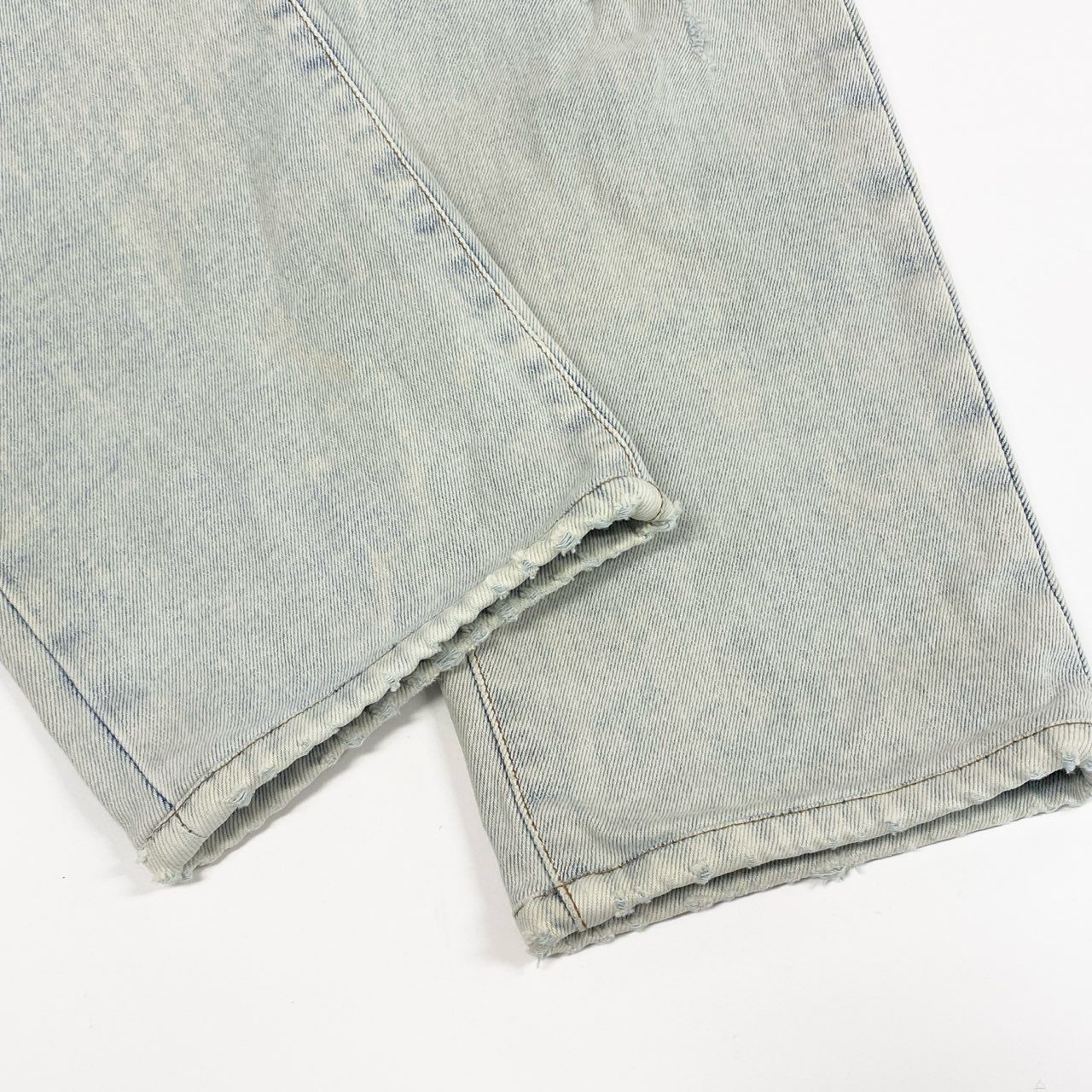27a17 DOLCE&GABBANA ドルチェアンドガッバーナ ダメージ加工 デニムパンツ ジーンズ クラッシュ加工 イタリア製 SLIM 54 ライトブルー