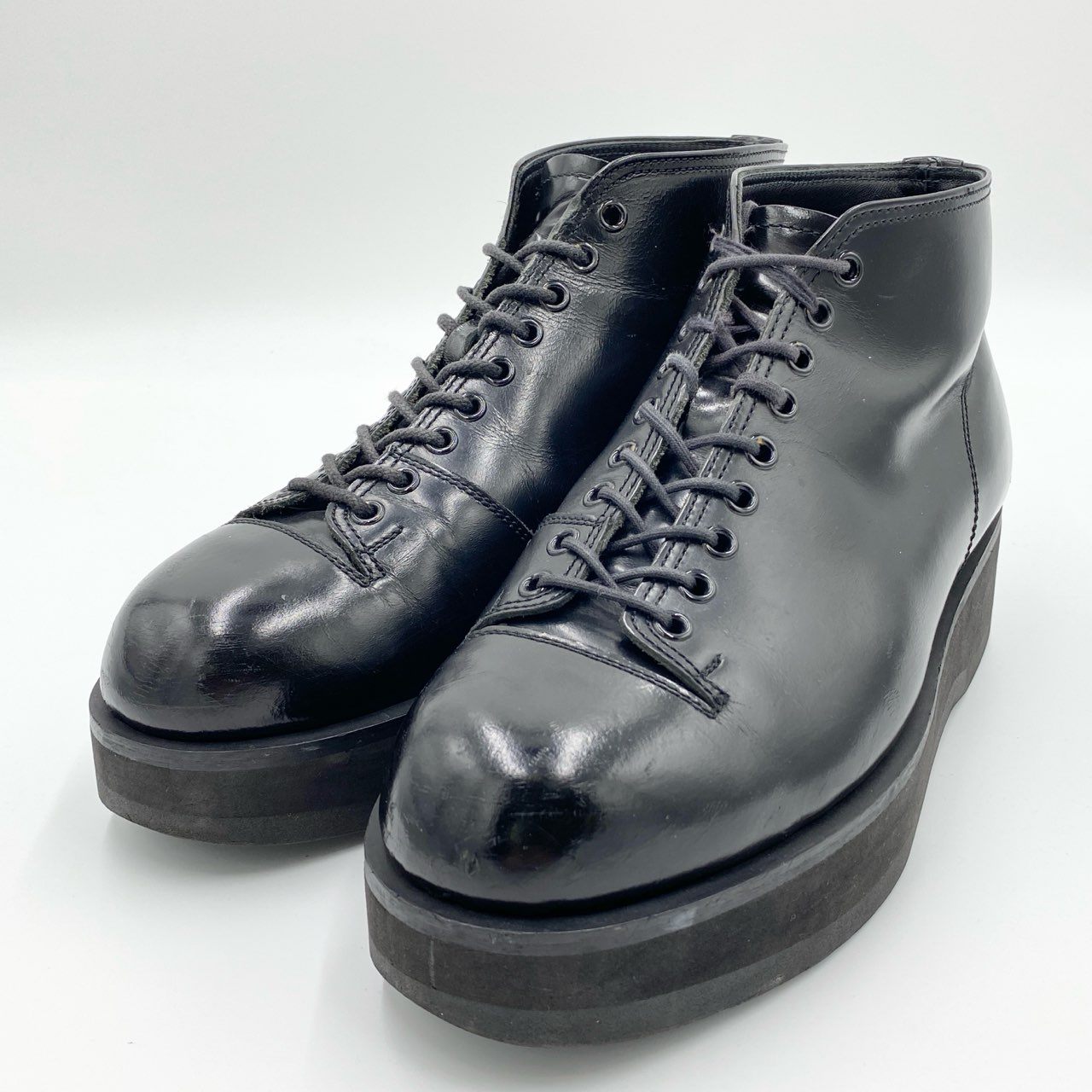 1i4 Yohji Yamamoto POUR HOMME ヨウジヤマモト プールオム モンキーブーツ ショートブーツ 革靴 レザーシューズ M ブラック レザー メンズ 紳士靴u02t