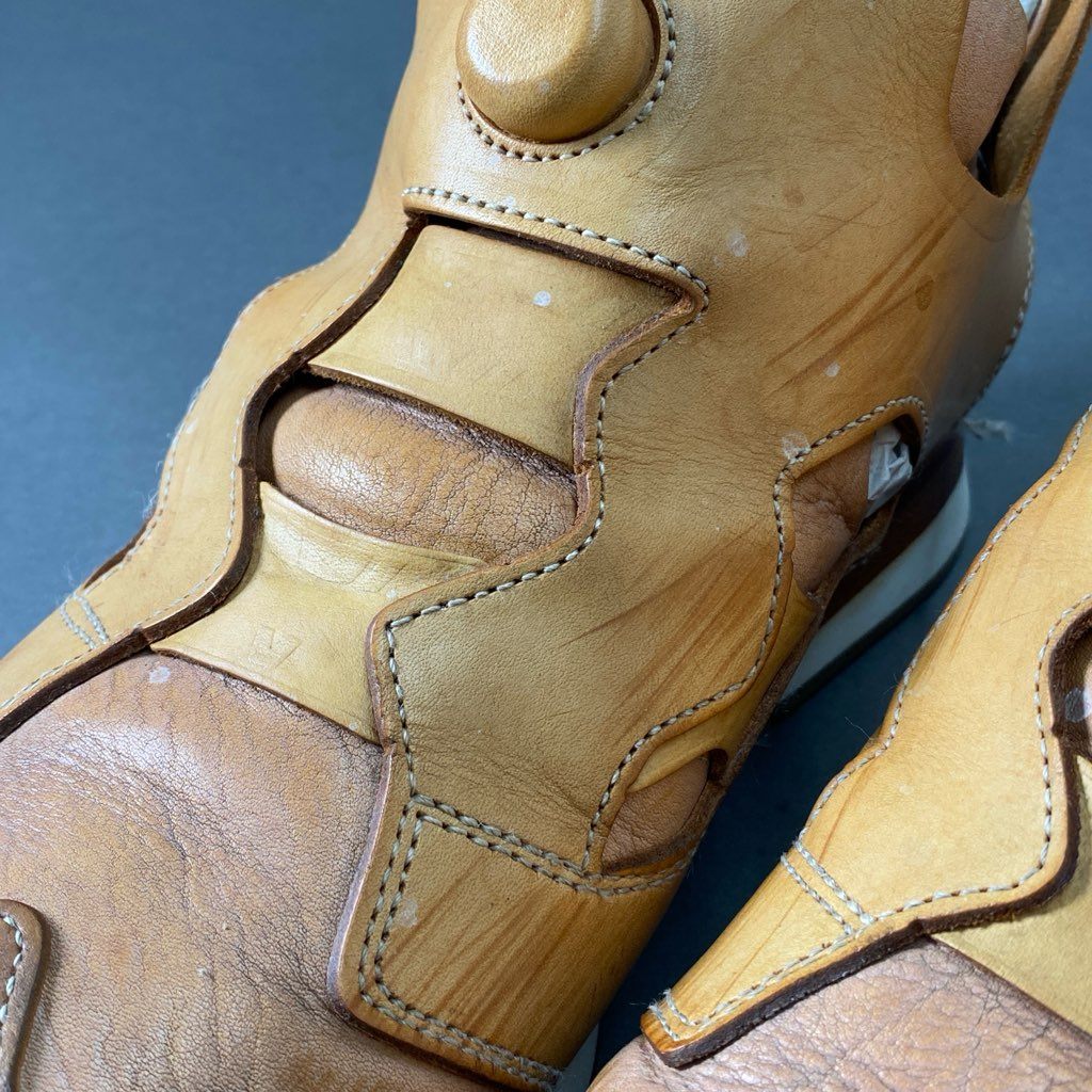 7f7 Hender Scheme エンダースキーマ Reebok Insta Pump Fury オマージュ ポンプフューリー ヌメ革 レザー ローカットスニーカー ベージュ レザー
