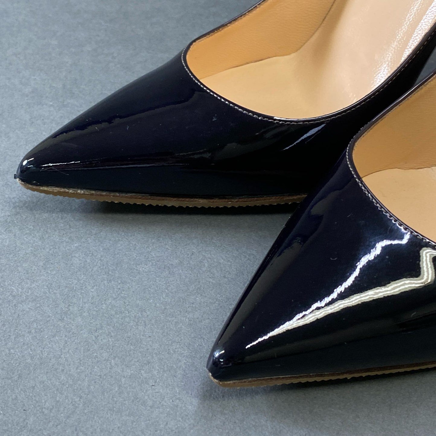 9g9 Christian Louboutin クリスチャンルブタン グラデーション ポインテッドトゥ パンプス サイズ37 ブラック ベージュ レディース