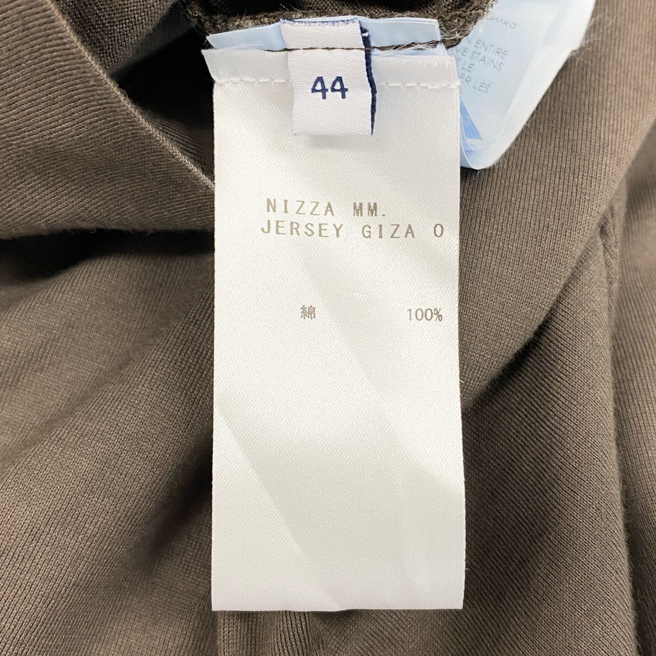 2f6 【未使用品】FEDELI フェデーリ マイクロゲージ 浅めVネック 半袖ニットシャツ ニットTシャツ サイズ44 ブラウン コットン100 メンズ 男性用
