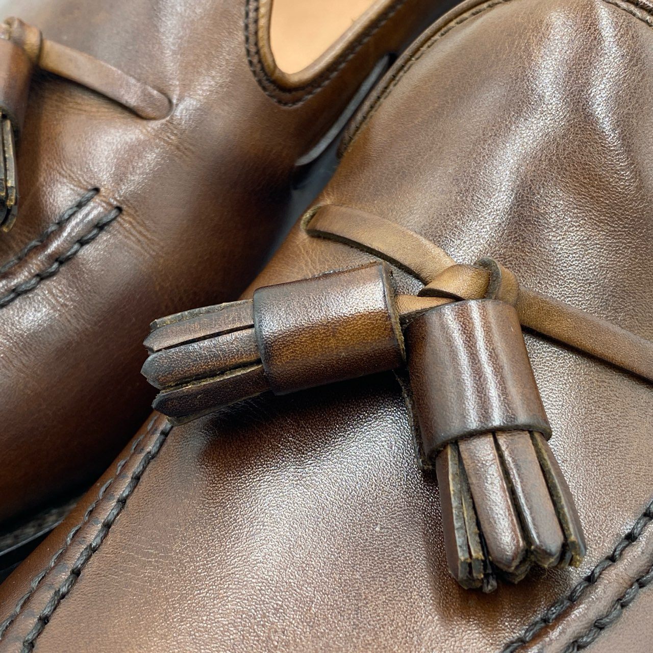 2h21【極美品】CROCKETT&JONES クロケット&ジョーンズ CAVENDISH3 タッセルローファー 革靴 サイズ7E ブラウン キャベンディッシュk02i