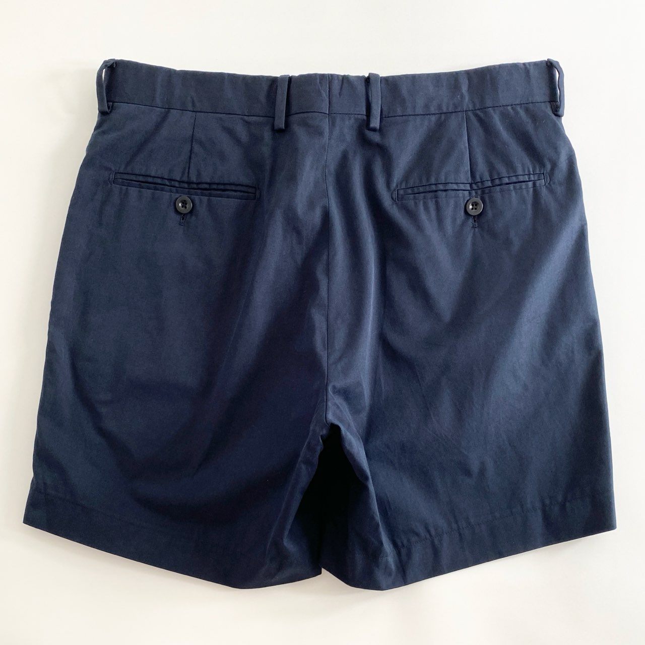 76j2 イタリア製 HERMES エルメス ショートパンツ ハーフパンツ サイズ52 ネイビー コットン100% メンズ 大きいサイズ