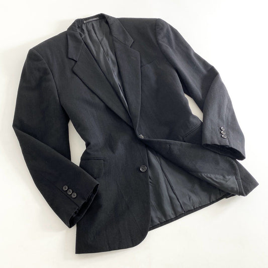 31h30 90s COMME des GARCONS HOMME コムデギャルソンオム 縮絨ウール テーラードジャケット ブレザー ストライプ HJ-05021L L ブラック ウール100% AD1992 メンズ