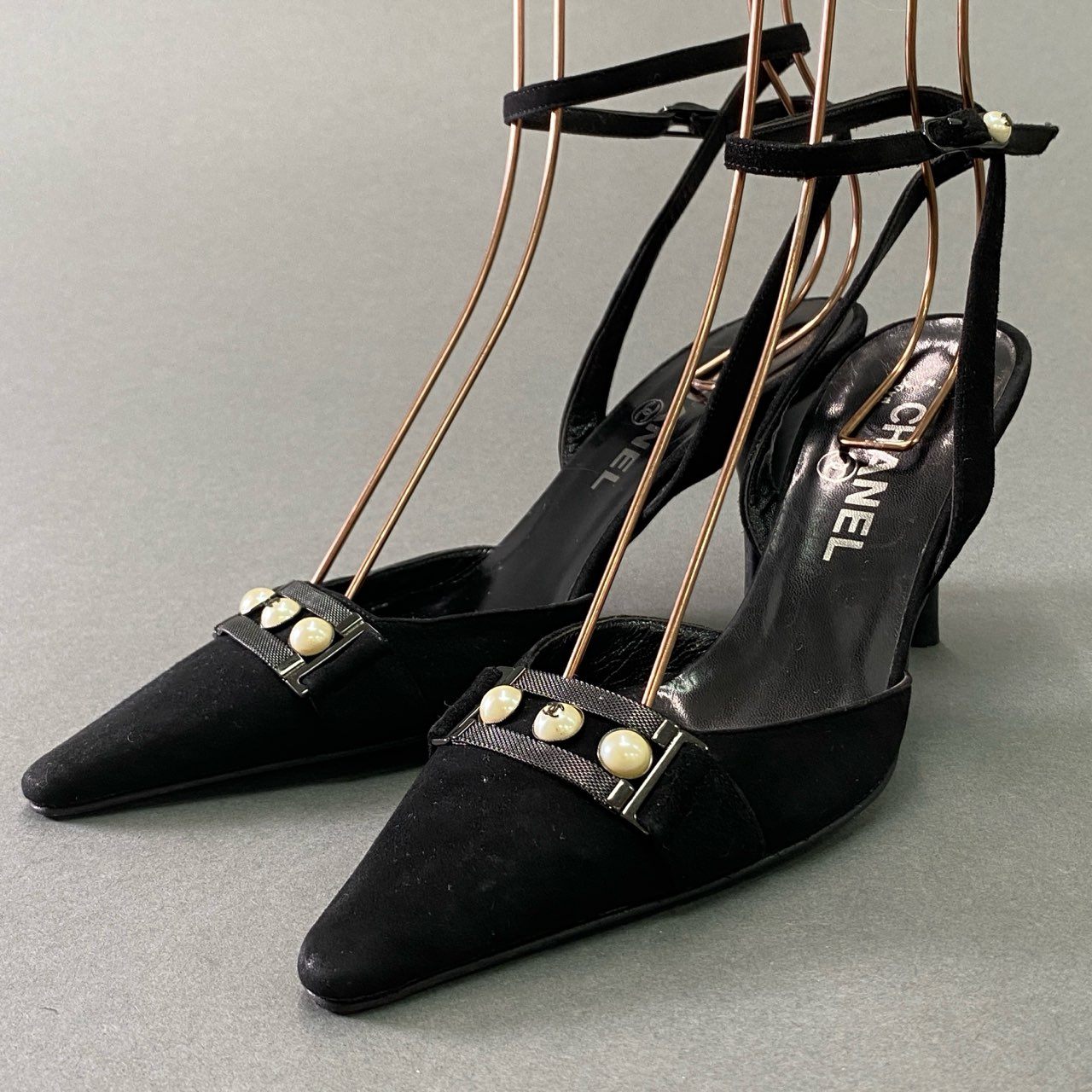 CHANEL ブラック ミュールパンプス