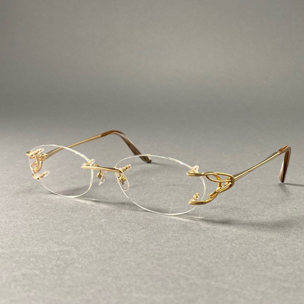 20f23 FRED フレッド フランス製 メガネ アイウェア 130 54□16 ゴールド VOLUTE Optique