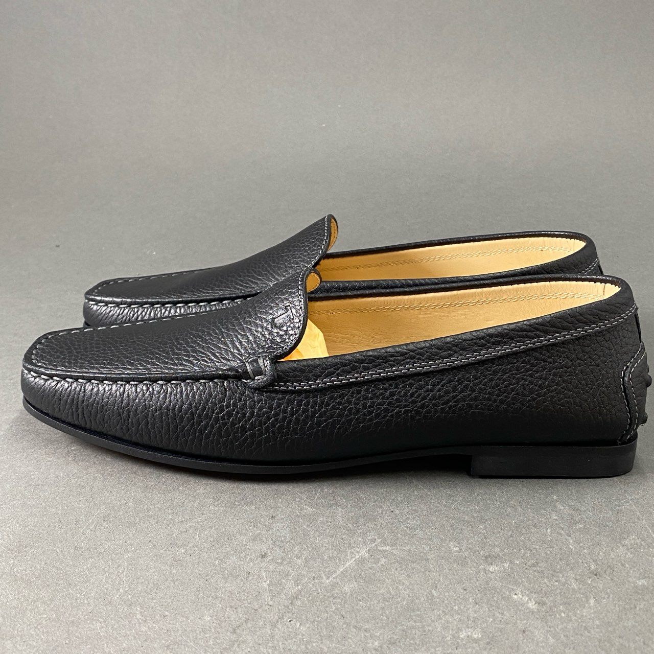 8f13 【美品】 TOD'S トッズ レザー ドライビングシューズ モカシン スリッポン サイズ38 1/2 ブラック レディース