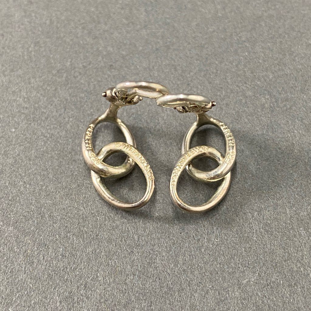 4d12 《2点セット》 TIFFANY&Co. ティファニー ネックレス × イヤリング セット ダブルループ シルバー 925 アクセサリー ジュエリー SILVER