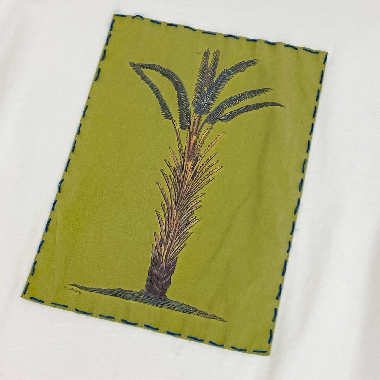 33k28 CABaN キャバン 21SS NEW COSTARICA アートTシャツ スビンコットン 植物 ボタニカル柄 半袖カットソー 59-03-11-03009 M ホワイト