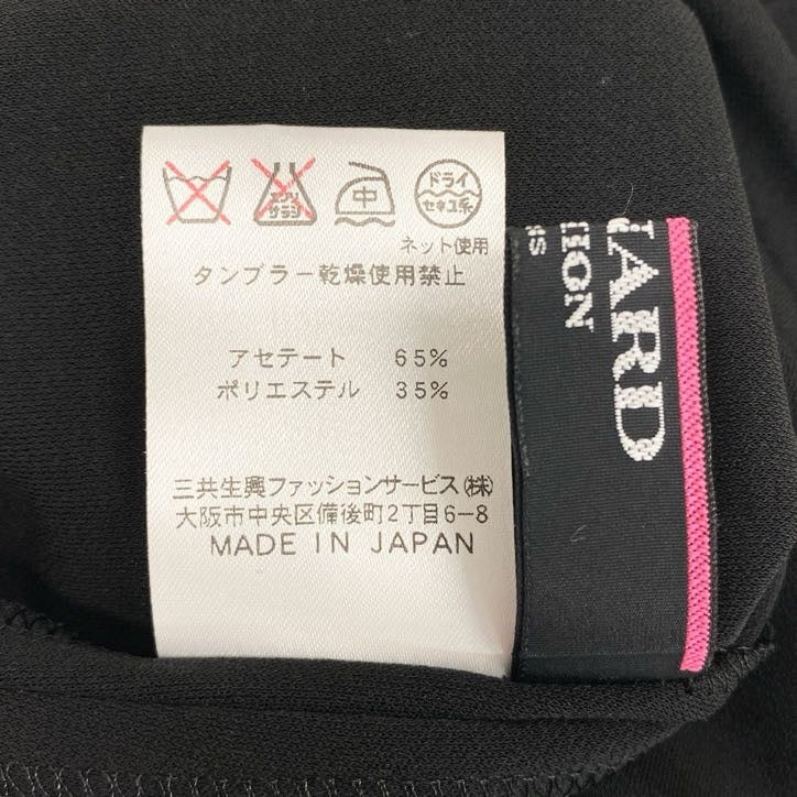 80g23 【美品】 LEONARD レオナール 七分袖カットソー トップス カンカン素材 ロゴ刺繍 薄手 春夏 レディース 女性用 0199570 M ブラック