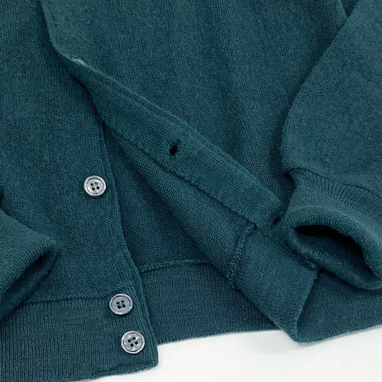 42h22 80’S LACOSTE ヴィンテージ ラコステ IZOD アクリル100% ワンポイントロゴ ニットカーディガン (M~L相当) グリーン メンズ 男性用 vintage USA製k02i
