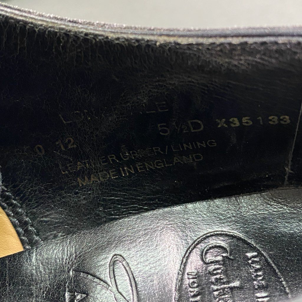 1e7 《美品》 Crockett&Jones クロケットアンドジョーンズ ALKA LONSDALE ロンズデール ストレートチップ ドレスシューズ 24.5cm ブラック レザー ビジネス フォーマル オードリー