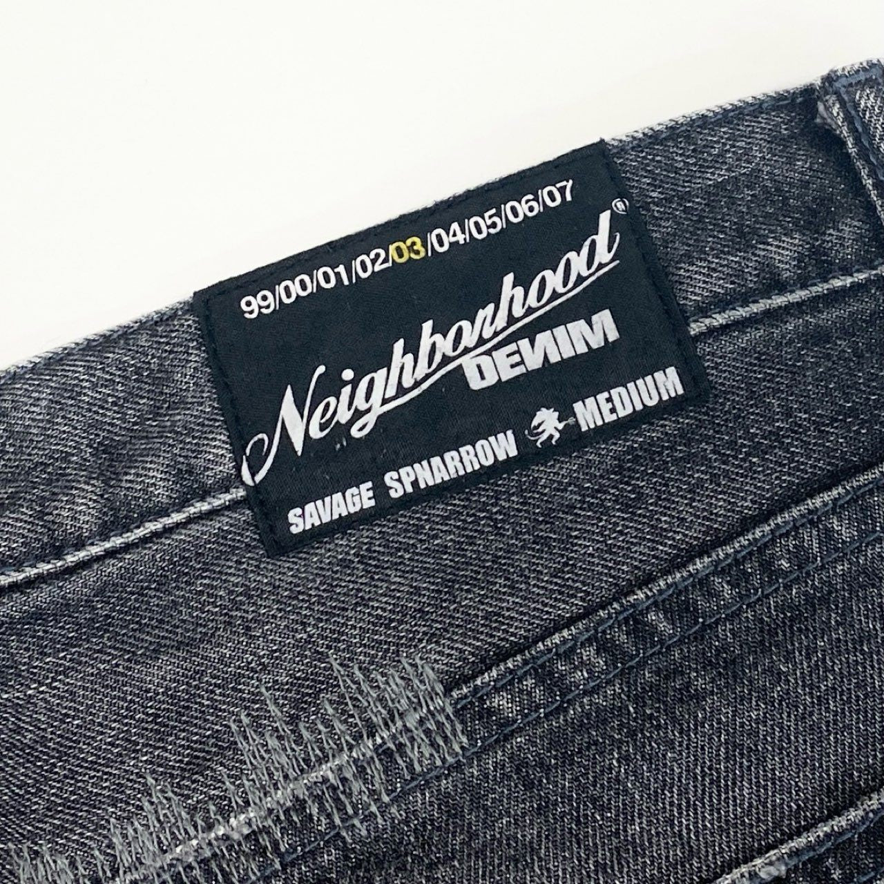 65e2 NEIGHBORHOOD ネイバーフッド Y2K SAVAGE DENIM サベージデニム パンツ ボトムス ダメージ加工 M ブラック コットン