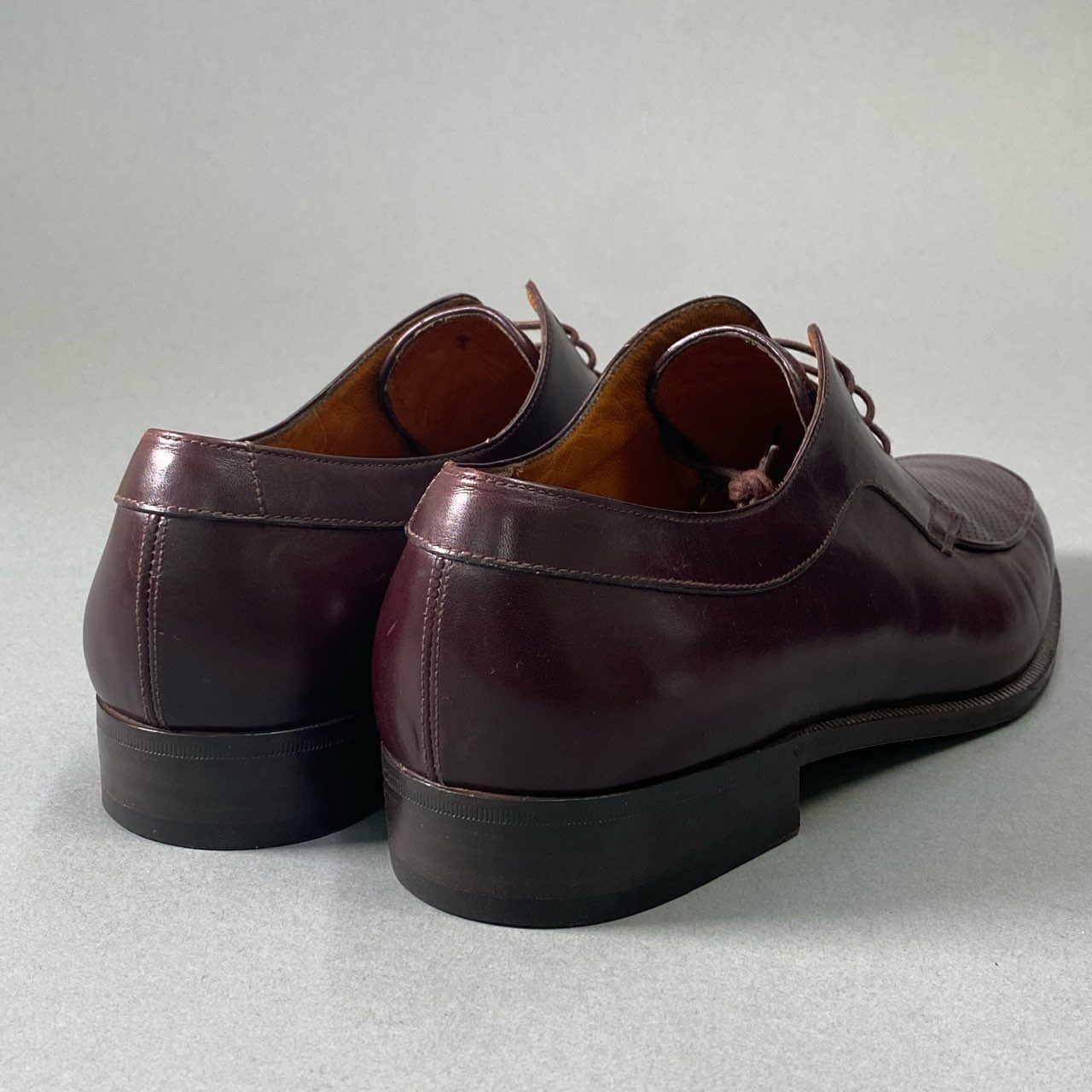 Bi18 Salvatore Ferragamo サルヴァトーレフェラガモ イタリア製 パンチングレザー ドレスシューズ レースアップ 革靴 外羽根 7 1/2 ブラウン レザー メンズk02i