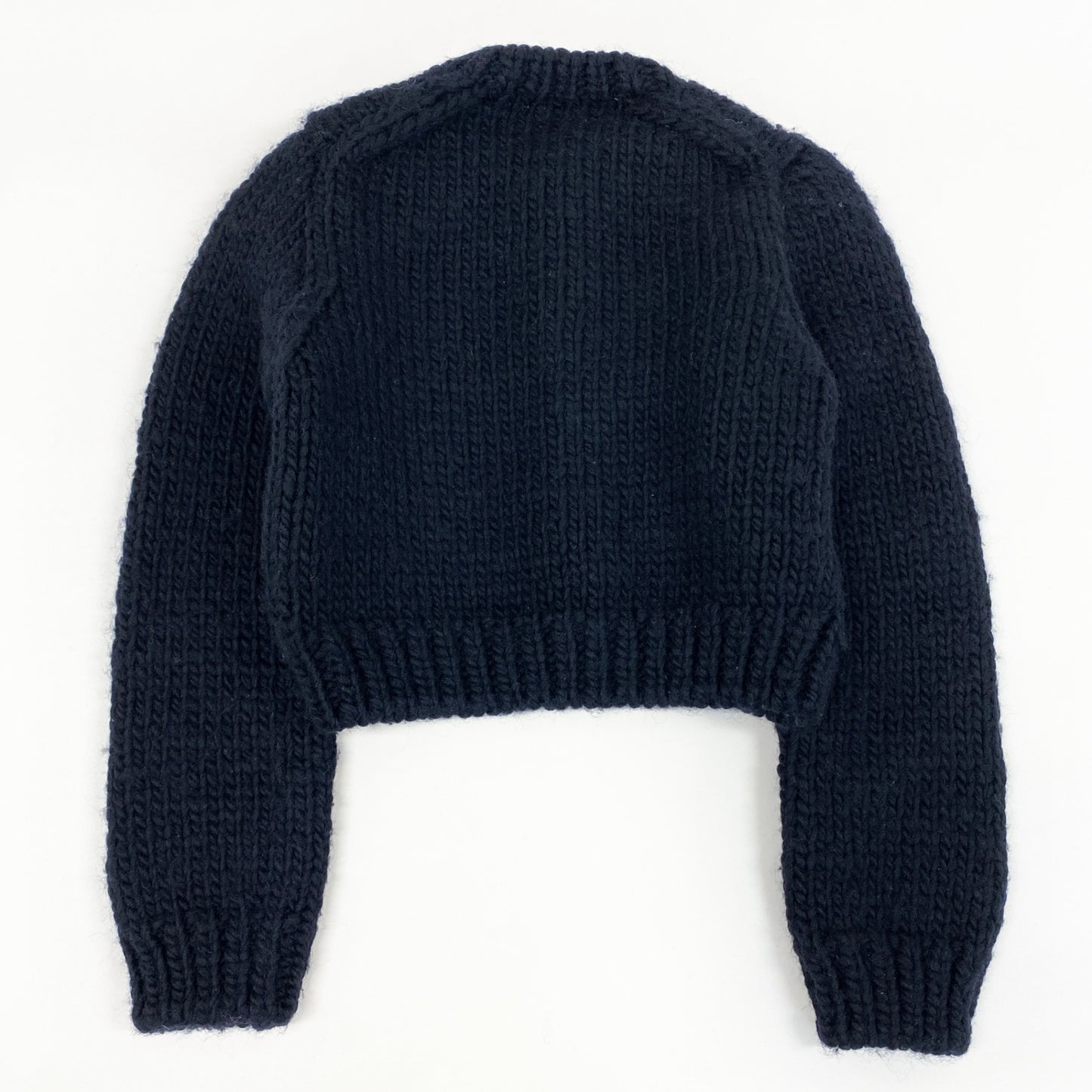 16h9 COMME des GARCONS コムデギャルソン 1996 アーカイブ 短丈 ニットカーディガン 肉厚 ネイビー レディースk02i