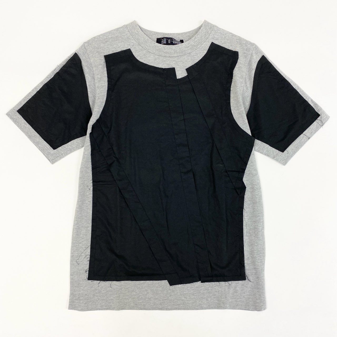 41d28 Yasuyuki ishii ヤスユキイシイ ドッキングカットソー 半袖Tシャツ トップス サイズF グレー ブラック コットン100% メンズ
