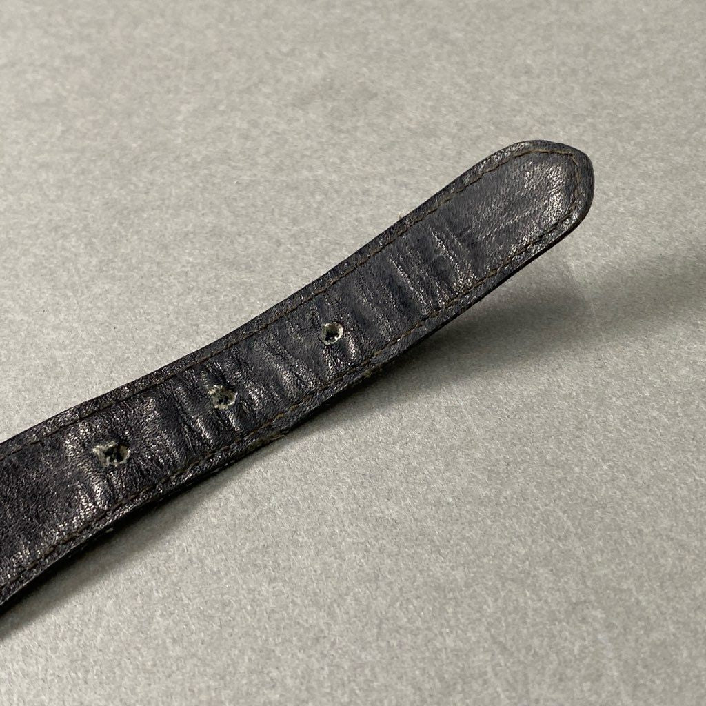 6f23 CELINE セリーヌ ダブルトリオンフ レザーベルト 60 ブラック Leather Belt イタリア製 ゴールド金具