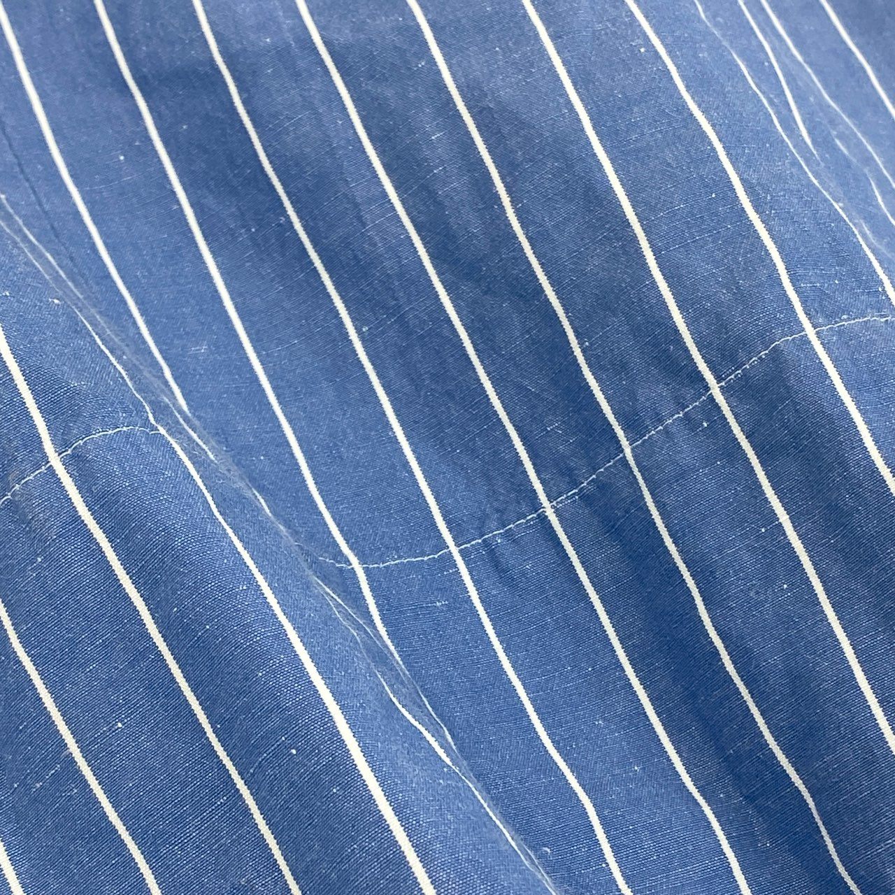 68g24 Scye サイ 完売品 COTTON LINEN DR 半袖ワンピース ロングワンピース ストライプ 1221-01050 サイズ36 ブルー ホワイト コットン リネン レディース 日本製_
