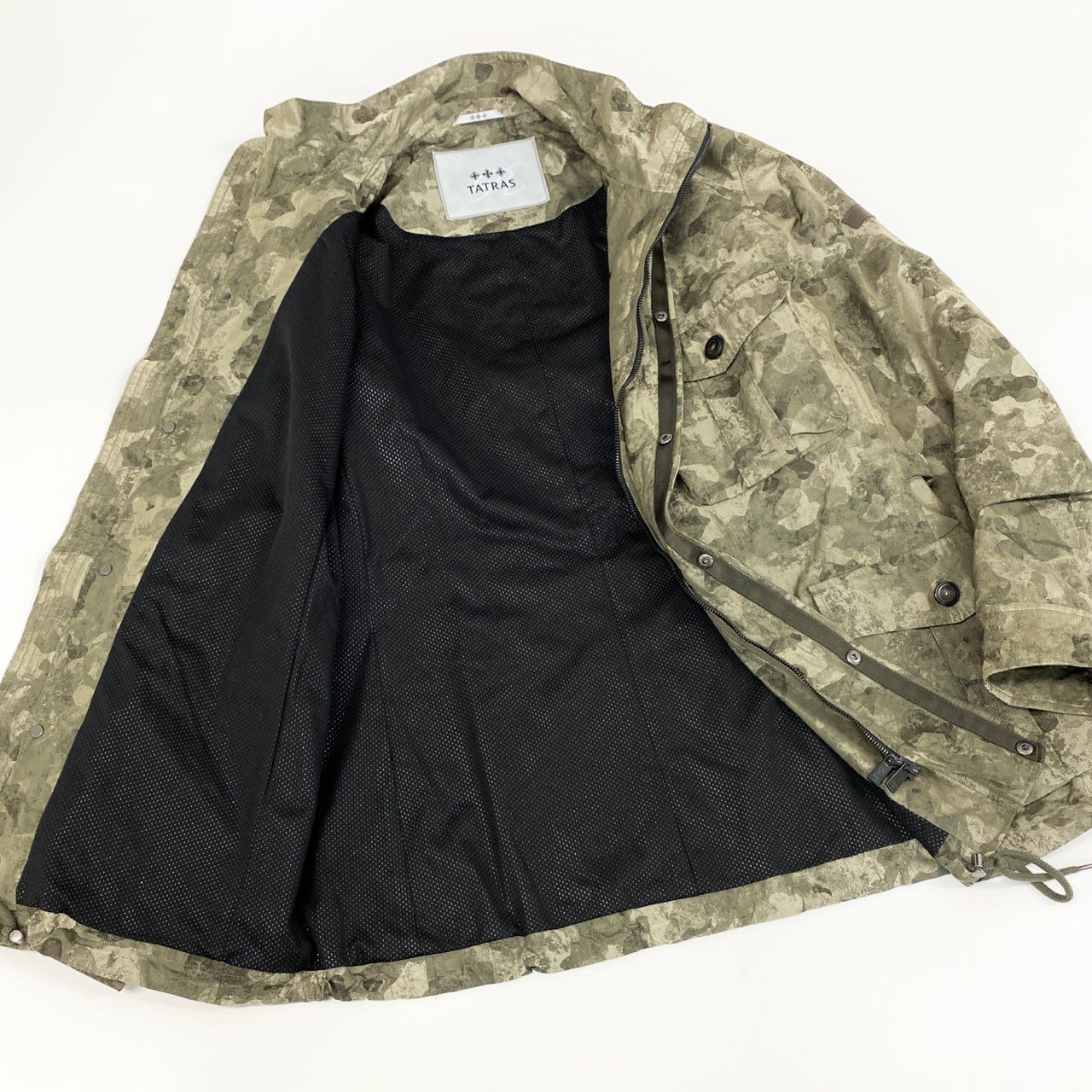 77f24 TATRAS タトラス GEMELLI サファリジャケット カモフラージュ ジップアップ ジャケット ブルゾン 迷彩柄 MTA14S4259 05 カーキ メンズ