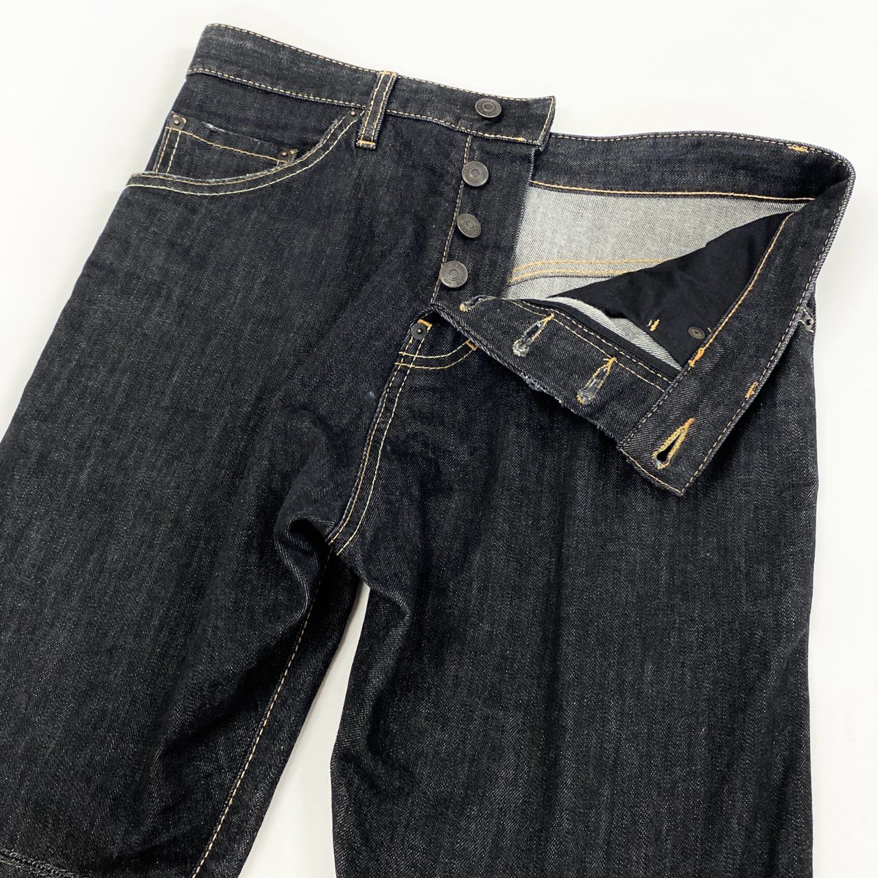 66g8 DSQUARED2 ディースクエアード デニムパンツ ジーンズ ボタンフライ ロールアップ イタリア製 メンズ 男性用 44 ブラック