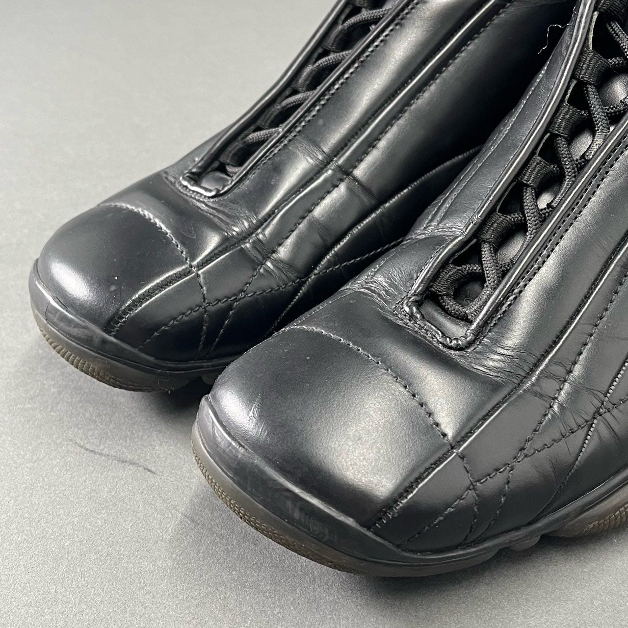 7j1 PRADA SPORT プラダスポーツ レザーハイカットスニーカー シューズ 5 1/2 ブラック レザー