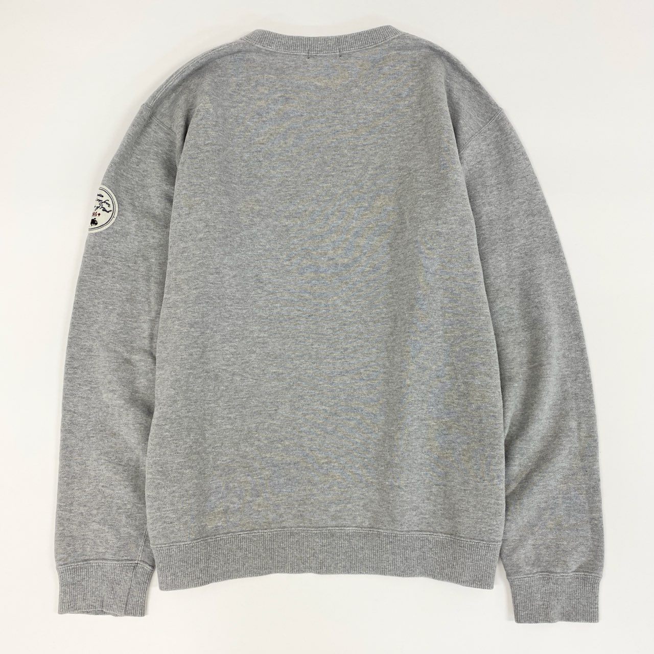 12f11 PAPAS+ パパスプラス トレーナー クルーネック ワッペン 刺繍 メンズ トップス スウェット コットン 男性用 DO41AUTR001 L グレー