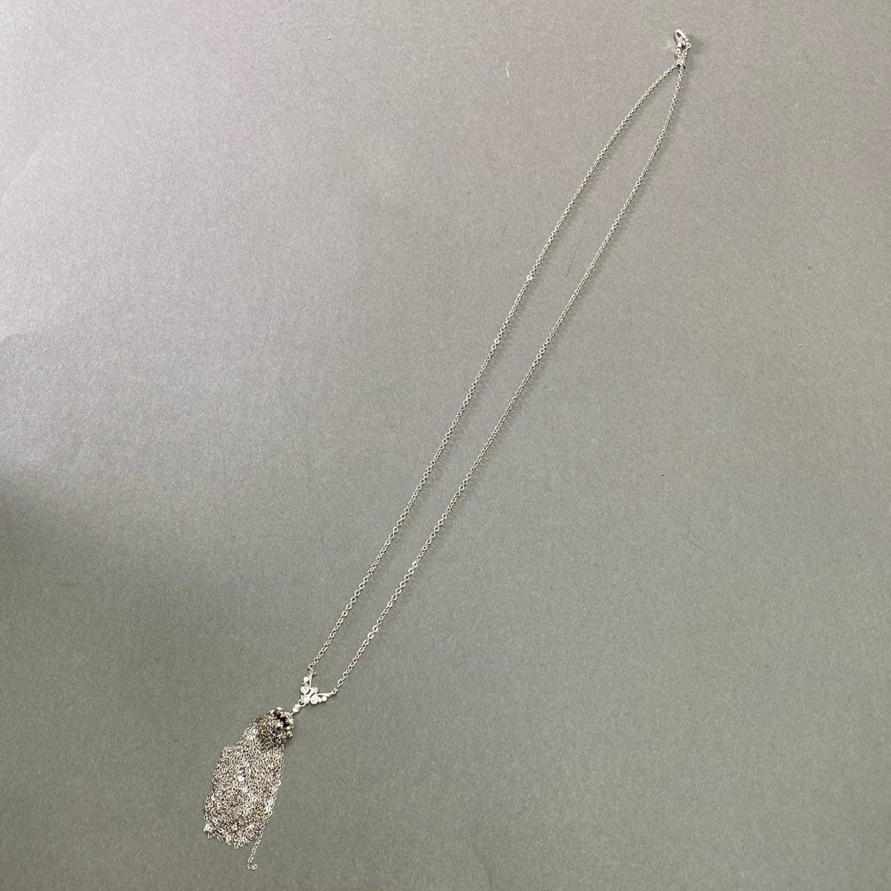 d15 《美品》 FOXEY フォクシー チェーンネックレス 小物 ロングチェーン シルバー レディース