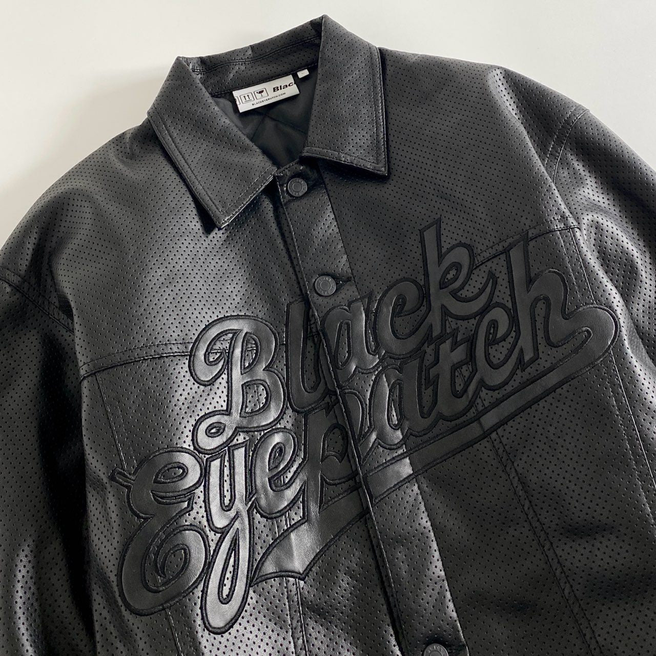 8d13 BlackEyePatch ブラックアイパッチ 22AW SCRIPT FAUX LEATHER JACKET スクリプト フェイクレザージャケット Lサイズ ブラック