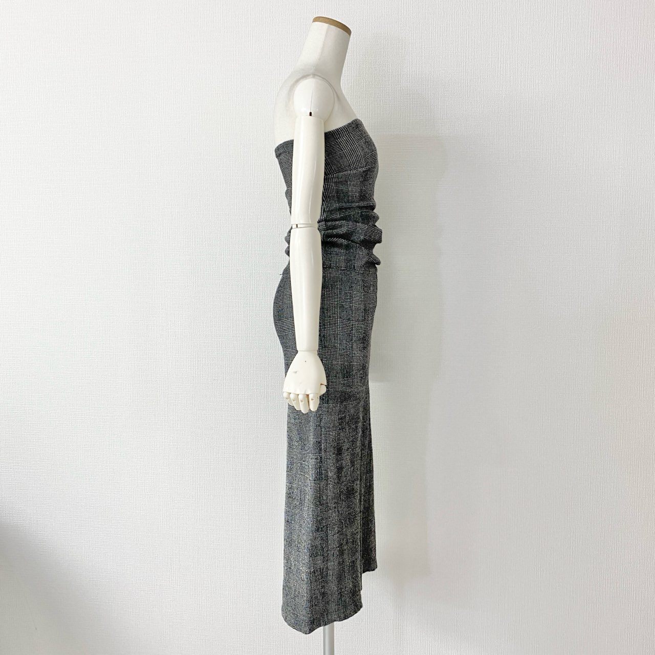 15c21 JUNYA WATANABE comme des garcons ジュンヤワタナベ コムデギャルソン AD2008 チューブトップ サルエル オールインワン ワンピース SS グレー ウール MADE IN JAPAN