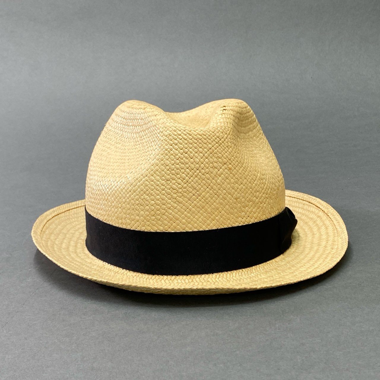 a27 《美品》 Borsalino ボルサリーノ Panama Hat パナマハット 59 ベージュ 藁100% 麦わら帽子 イタリア製