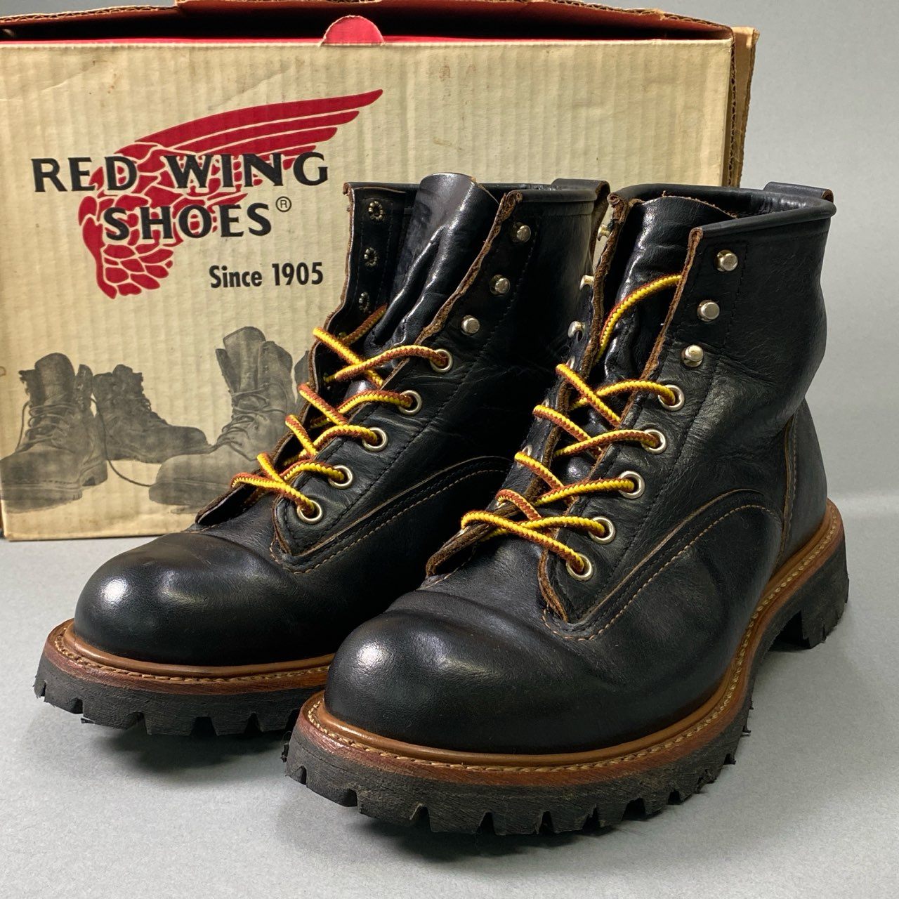 2i4 《美品》 RED WING レッドウィング LINE MAN BOOTS ラインマン ブーツ 2935 7 1/2 25.5cm ブラック レザー ワークブーツ シューズ アメカジt18r