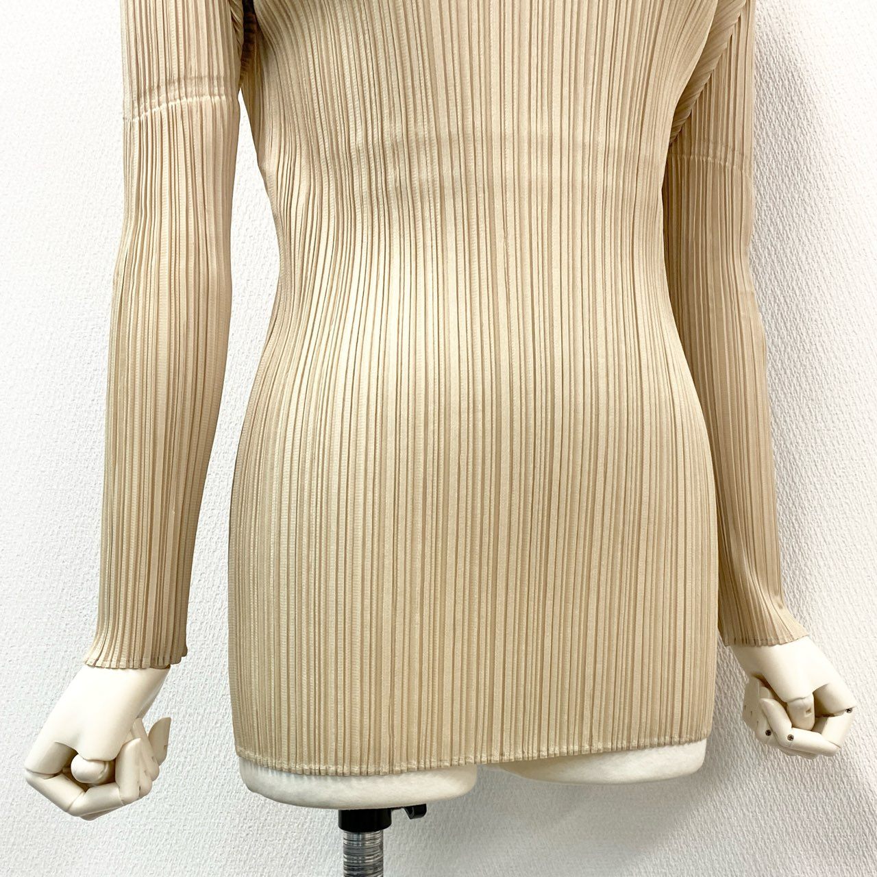 24d3 PLEATS PLEASE プリーツプリーズ イッセイミヤケ プリーツカットソー 長袖トップス 変形デザイン PP04-JK602 サイズ3 イエロー ポリエステル100% レディース 日本製