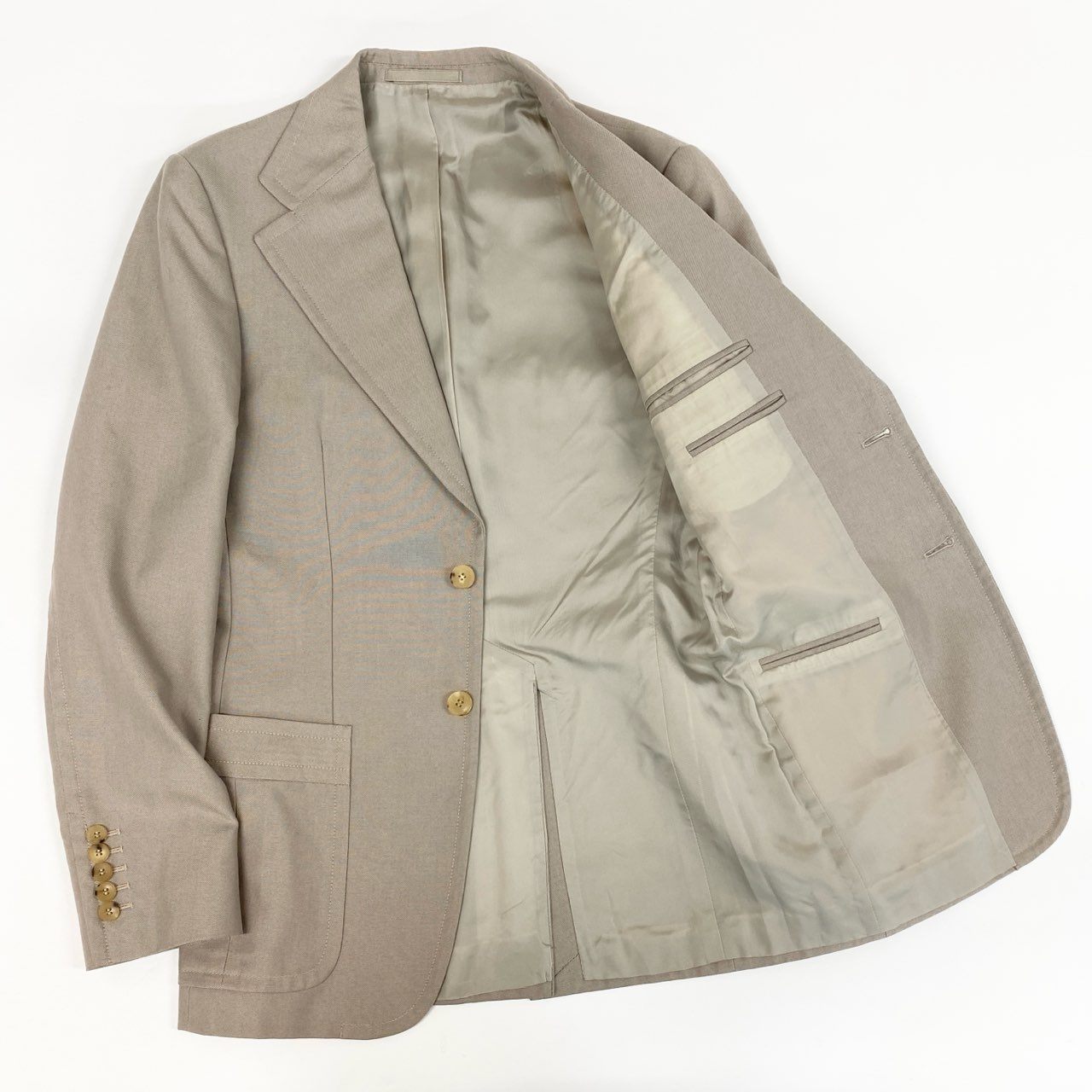 57h4 GUCCI グッチ トムフォード期 2B テーラードジャケット ドレスジャケット サイズ44R ベージュ メンズk02i