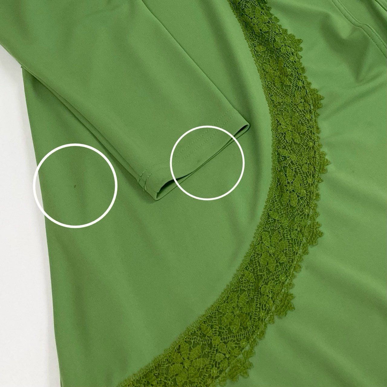 52b27 TOKUKO 1er VOL トクコプルミエヴォル ロングカーディガン 長袖 レース装飾 レディース 女性服 サイズ9 グリーンu02t