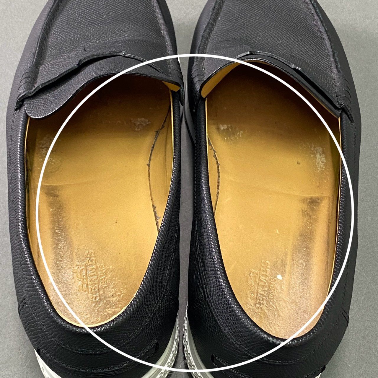 7b7 HERMES エルメス フラットシューズ スリッポン レザースニーカー Leather Hロゴ 保存袋付属 41 ネイビー