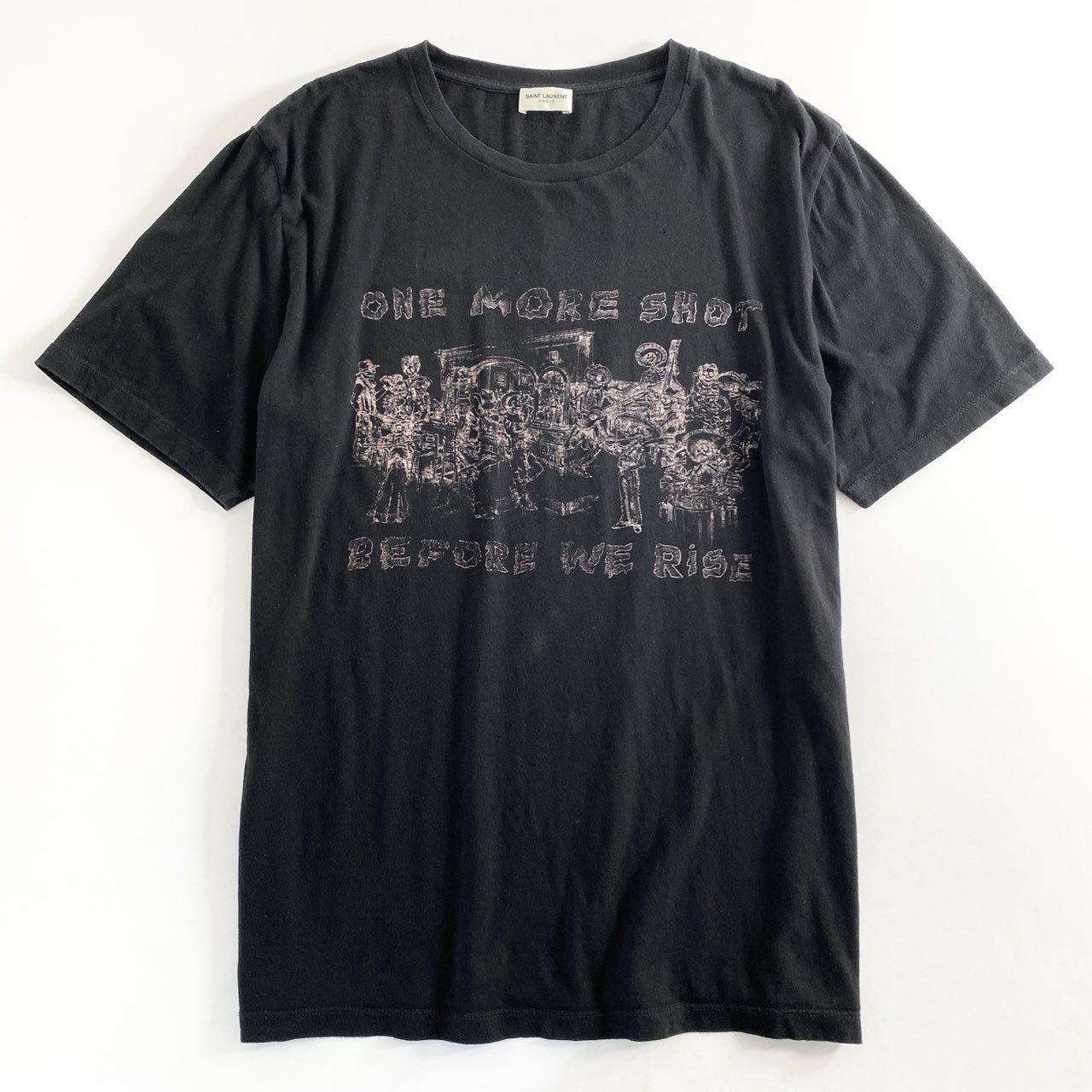 60e11 SAINT LAURENT PARIS サンローラン パリ One More Shot Tee ワンモアショット Tシャツ 半袖 カットソー 551402 YB2ZS Lサイズ ブラック コットン フランス製