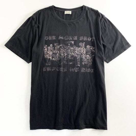 60e11 SAINT LAURENT PARIS サンローラン パリ One More Shot Tee ワンモアショット Tシャツ 半袖 カットソー 551402 YB2ZS Lサイズ ブラック コットン フランス製