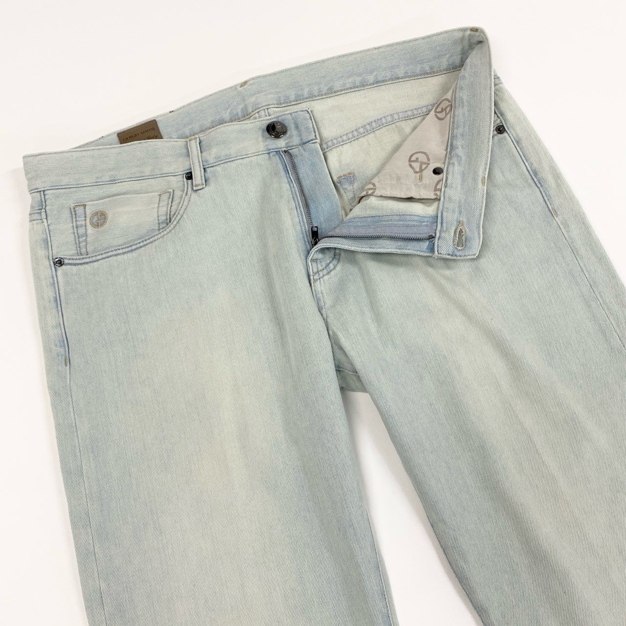 76a14 GIORGIO ARMANI ジョルジオ アルマーニ DENIM PANTS 大きいサイズ デニムパンツ 36 インディゴ ブルー ジーンズ イタリア製