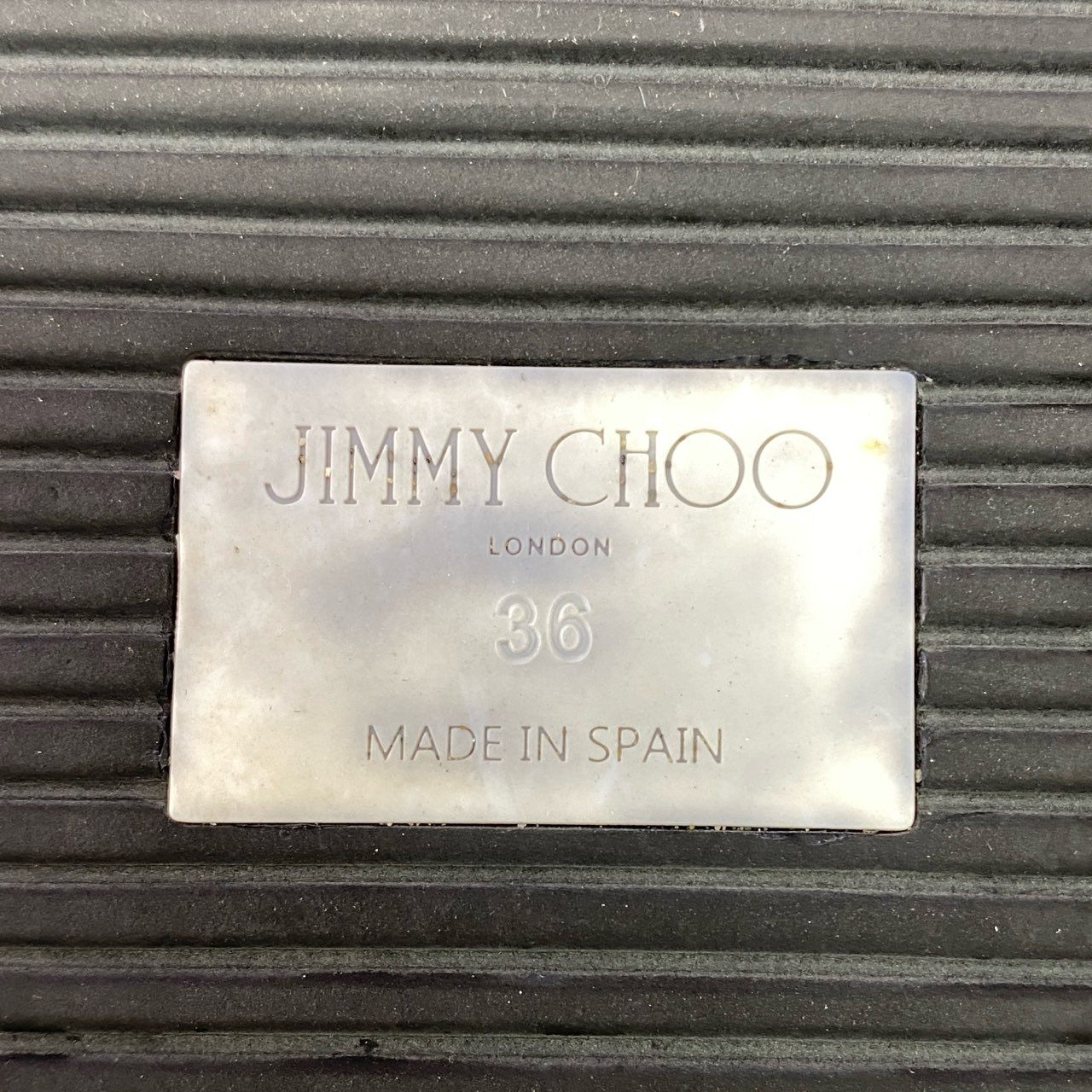 6a6 《美品》 JIMMY CHOO ジミーチュウ パール装飾 ストラップサンダル 36 ブラック レザー 厚底 スペイン製 シューズ 靴