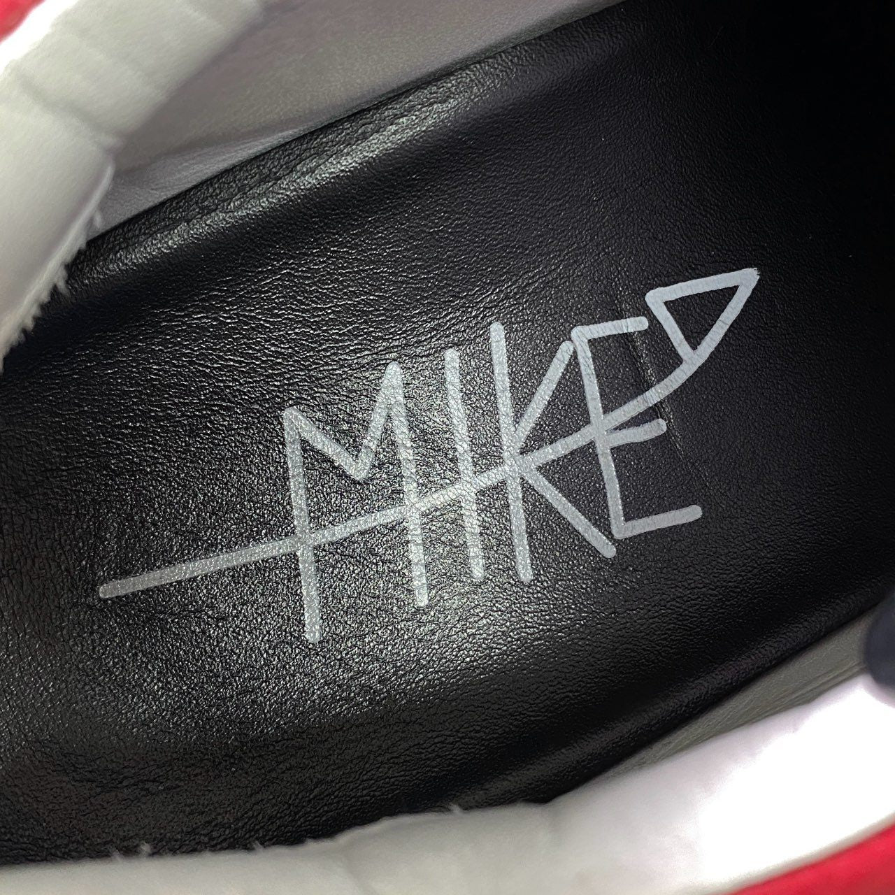 3l20 定価¥46,200 MIKE don't do it マイク ドントドゥイット レザースニーカー 40 ブラック レッド Leather イタリア製 シューズ 靴