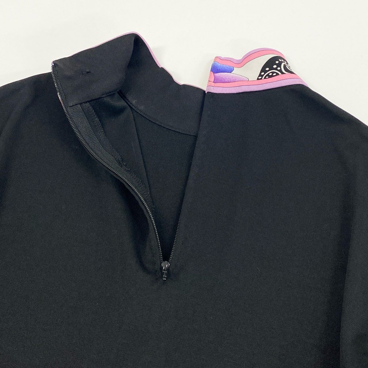 66i18 LEONARD レオナール カンカン素材 ハイネック 長袖カットソー トップス M ブラック レディースu02t