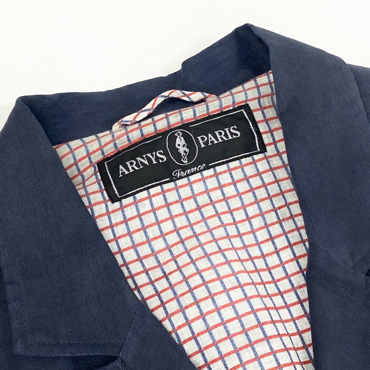 51f2 【フランス製】ARNYS PARIS アルニス 3ポケット リネンジャケット リネンシルク混紡 サイズ50 ネイビー メンズ 男性用 アウター ジャケット ZOLA