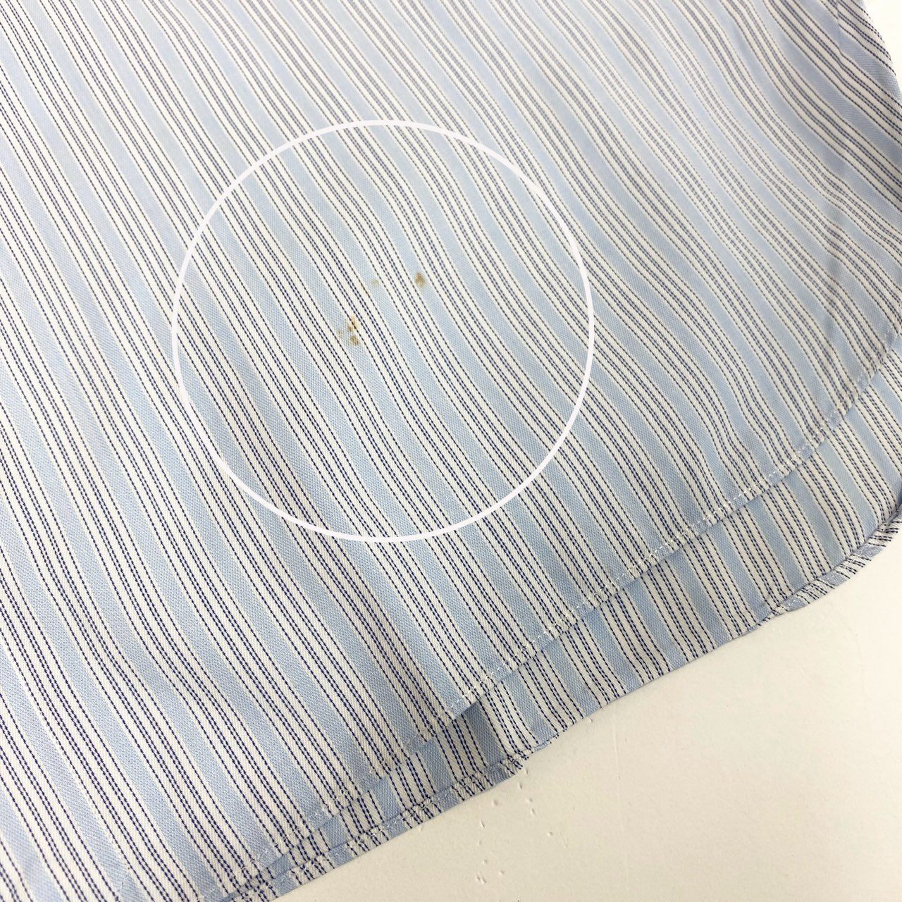 31k2《美品》 Ermenegildo Zegna エルメネジルドゼニア 長袖 ドレスシャツ ストライプ ビジネス フォーマル 41 Lサイズ相当 ブルー コットン メンズo07t