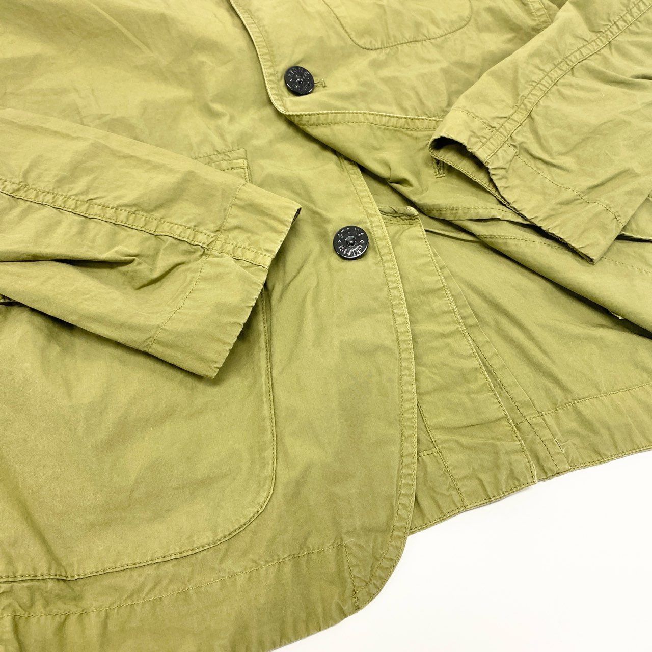 41h24 STONE ISLAND ストーンアイランド フィールドジャケット テーラードジャケット ミリタリ ワッペン付き XS カーキ コットン メンズo07t